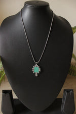 Load image into Gallery viewer, Oxidised Finish Hand Painted Pendant Petite Chain Necklace
