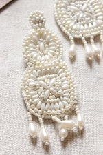 Load image into Gallery viewer, White Acrylic Beads Long Beaded Earrings
