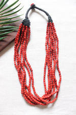 Load image into Gallery viewer, Fiery Red Wooden Beads Multi-Layer Necklace
