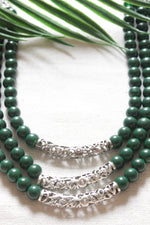Load image into Gallery viewer, Green Glass Beads Metal 3 Layer Necklace
