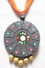 Load image into Gallery viewer, Handcrafted Matt Black Terracotta Clay Adjustable Length Necklace Set
