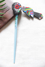 Load image into Gallery viewer, Handcrafted Terracotta Clay Bird Black Bun Stick/Juda Stick

