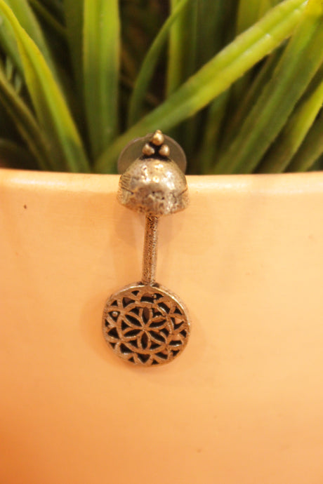 Pendulum Shaped Oxidised Finish Earrings