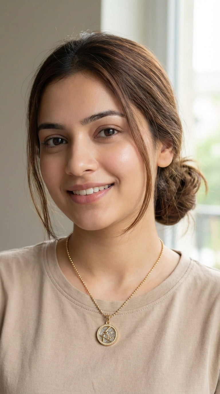 Sagittarius Sun Sign Gold Plated Day Style Round Resin Horoscope Astrology Minimalist Pendant Necklace with Card