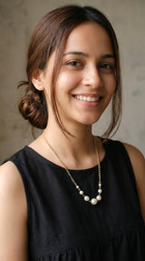 Gold Toned Chain Pearl Necklace