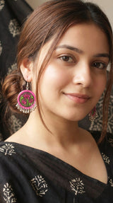 Handpainted Flowers Resin Earrings
