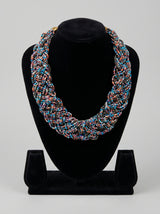 Multicolour Braided Seed Bead Chunky Choker Necklace
