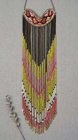 Multi-Color Statement Boho Beaded Waterfall Necklace
