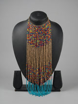 Muted Color Beads Handmade Waterfall Necklace
