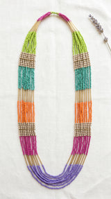 Vibrant Multi-Color Beads Statement Handmade Necklace