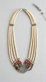 Multi-Color Beads and Metal Handmade Boho Necklace