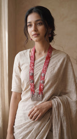 Block Print Statement Pendant Collar Necklace
