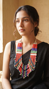 Multi-Color Long Resin Beads Elegant Necklace