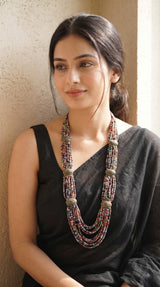 Multi-Color Seed Beads Tibetan Motifs Necklace