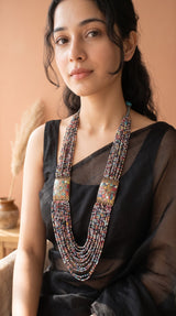 Multi-Color Seed Beads Tibetan Motifs Necklace