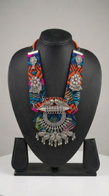Navrang Kutchi Oxidised Bird Collar Necklace