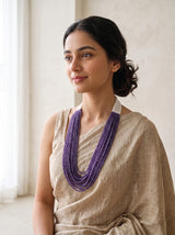 Purple Beads Hand Beaded Multi-Layer Necklace
