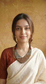 Rajwada Geometric Handcrafted Terracotta Clay Necklace Set