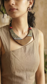 Rajwada Geometric Handcrafted Terracotta Clay Necklace Set