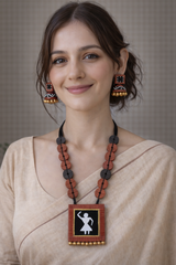 Tribal Buttoned Terracotta Necklace Set