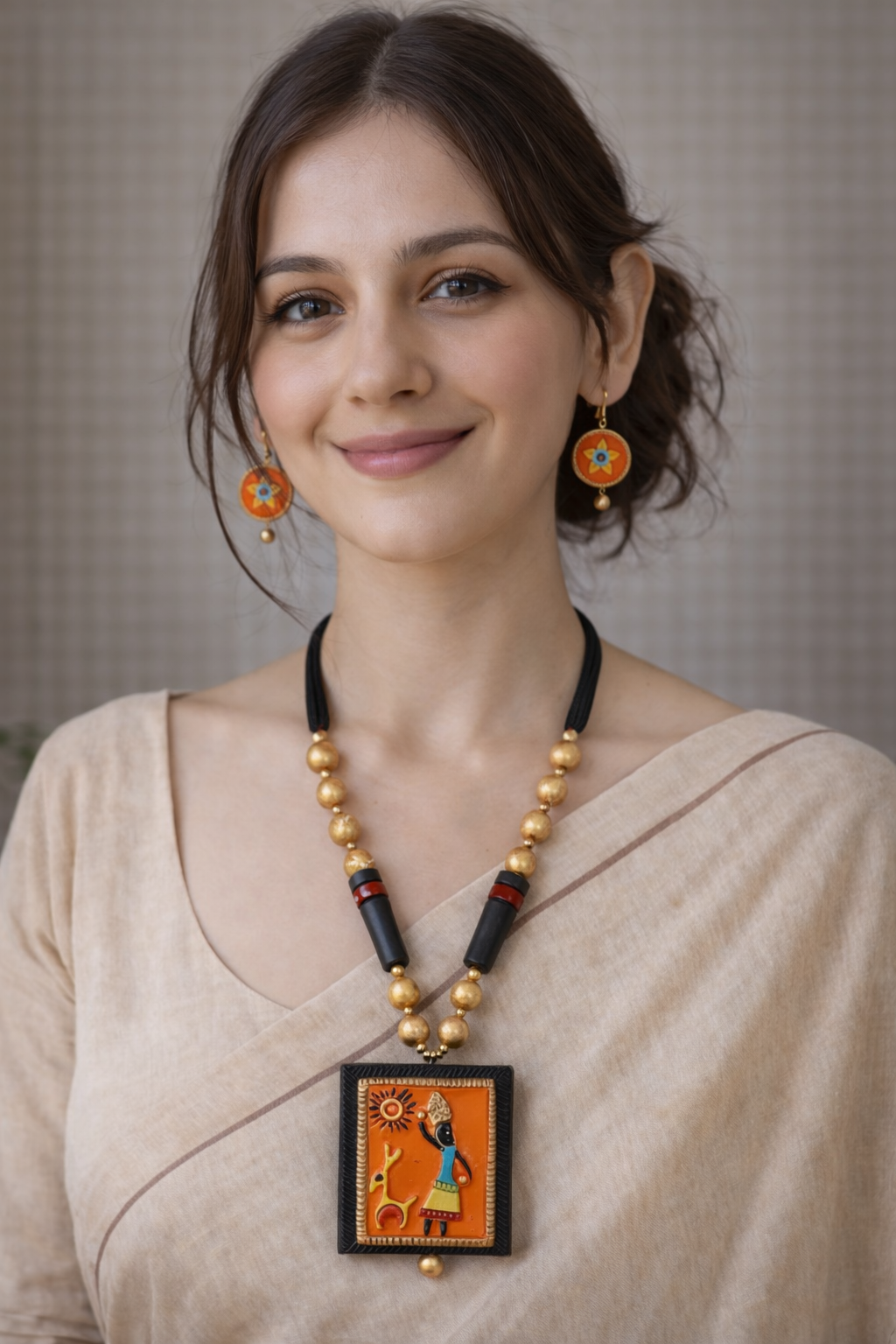 Tribal Modern Terracotta Necklace Set