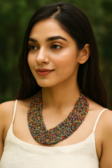 Twisted Multi-Color Beads Handmade Necklace