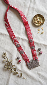Block Print Statement Pendant Collar Necklace