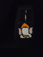 Load image into Gallery viewer, Handmade Ganesha Terracotta Necklace Set with Yellow Thread Closure
