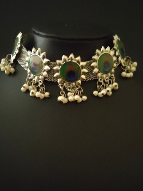 Peacock Motif Choker Necklace Set