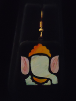 Load image into Gallery viewer, Handmade Ganesha Terracotta Necklace Set with Red Thread Closure
