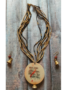 Handcrafted Mantra Printed Pure Marble Necklace Set