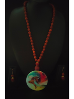 Load image into Gallery viewer, Handcrafted Lord Shiva Printed Printed Pure Marble Necklace Set
