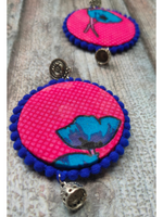 Load image into Gallery viewer, Handmade Fabric Earrings with Metal Jhumka Danglers
