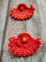 Load image into Gallery viewer, Orange Hand Knitted Crochet Earrings
