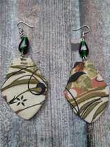 Fabric Necklace Set with Glass and Wooden Beads
