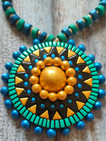 Load image into Gallery viewer, Handmade Terracotta Clay Necklace Set with Jhumka Earrings
