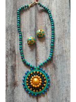 Load image into Gallery viewer, Handmade Terracotta Clay Necklace Set with Jhumka Earrings
