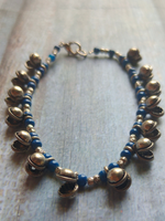 Load image into Gallery viewer, Blue Beads Ghungroo Anklet
