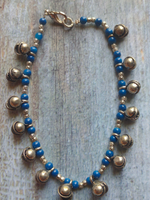 Load image into Gallery viewer, Blue Beads Ghungroo Anklet
