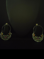 Load image into Gallery viewer, Peacock Detailing Chandbali with Multi-Color Rhinestones
