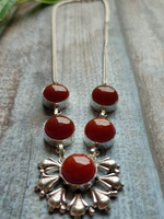 Load image into Gallery viewer, Natural Carnelian Gemstone Silver Plated Necklace 18&quot; To 20&quot;
