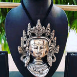 Load image into Gallery viewer, Statement Oxidised Religious Motif Pendant Thread Closure Necklace
