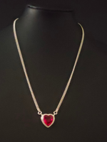 Load image into Gallery viewer, Pink Hydro Heart Cut Gemstone Handmade Necklace 18&quot; To 21&quot;
