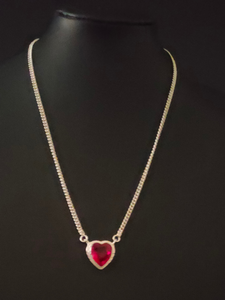 Pink Hydro Heart Cut Gemstone Handmade Necklace 18" To 21"