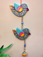 Load image into Gallery viewer, Handmade and Hand-Painted 2 Birdies Terracotta Wall Hanging
