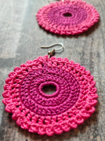 Load image into Gallery viewer, Shades of Pink Hand Knitted Crochet Earrings
