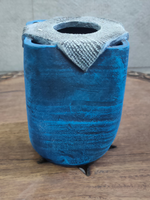 Load image into Gallery viewer, Blue Handcrafted Modern Terracotta Clay Pot
