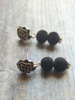 Load image into Gallery viewer, 2 Layer Necklace Set with Fabric Beads and Metal Pendant
