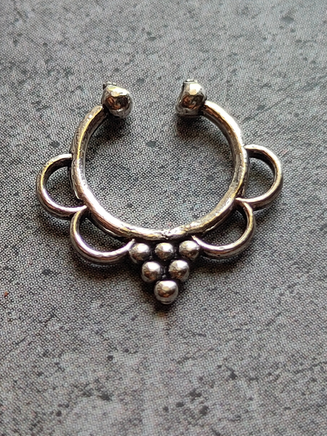 Four Oxidised Silver Septum Nosepins
