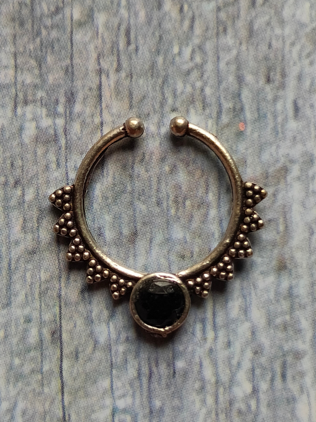 Set of Two Oxidised Silver Septum Nosepins